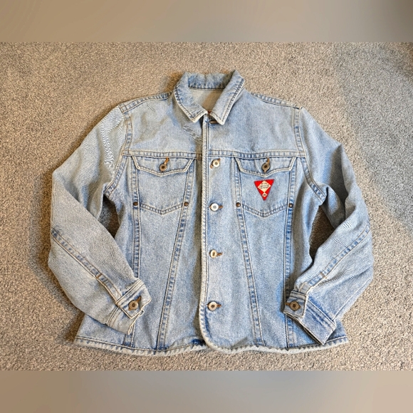 Brand Caroche Vintage Retro Denim Cinched Waist Jacket Countryside Chic - Picture 1 of 8